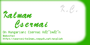 kalman csernai business card